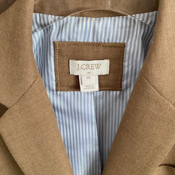 J. Crew Factory Wool Blend Blazer Camel Women's Size 00 - Picture 6 of 6